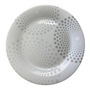 Weightwatchers White Plate With Gray Dot Pattern - Dishwasher & Microwave Safe